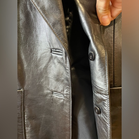 Black Express Leather Jacket Size 7/8 - Picture 4 of 5